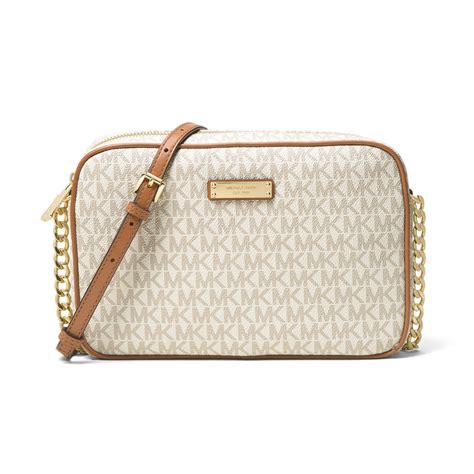 michael kors jet set signature large east west crossbody vanilla|Michael Kors Large East/West Crossbody .